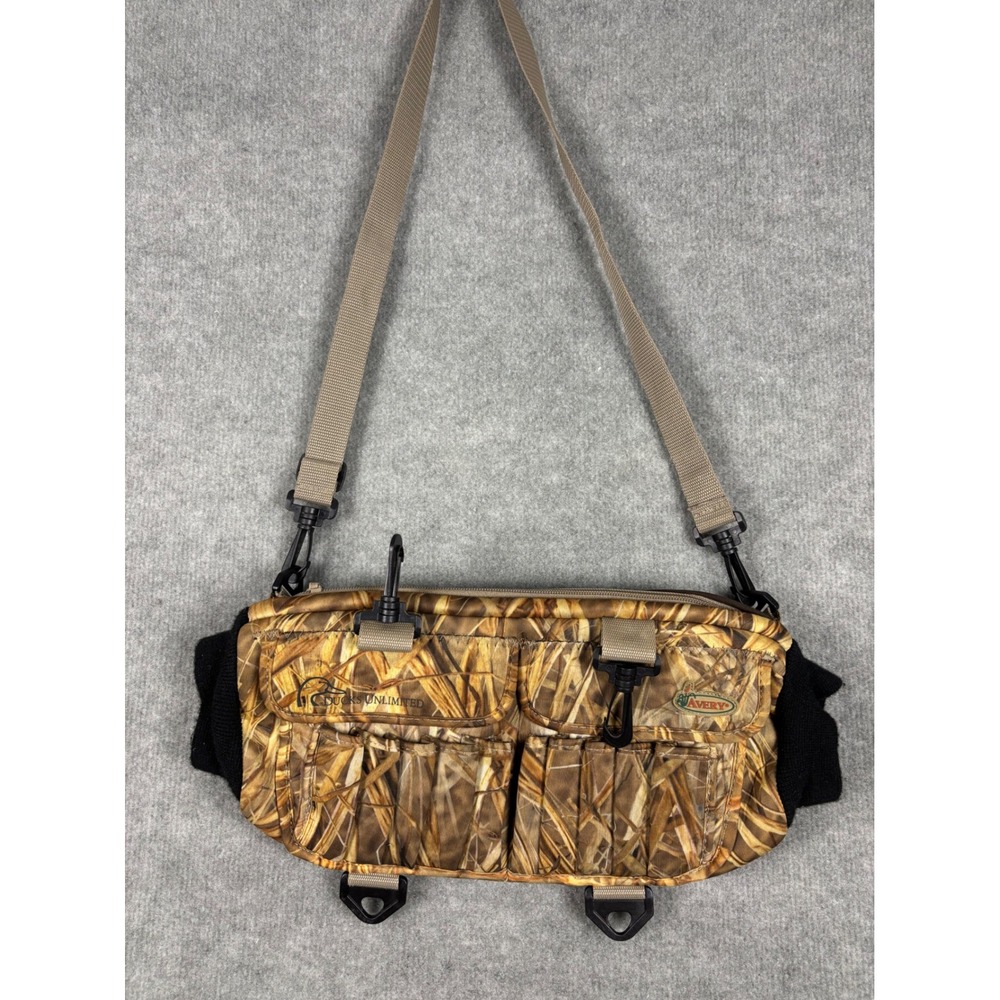 Avery Ducks Unlimited Hand Warmer Camo Hunting Shell Pouch Bag Brown One Size